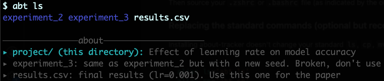 abt ls output example